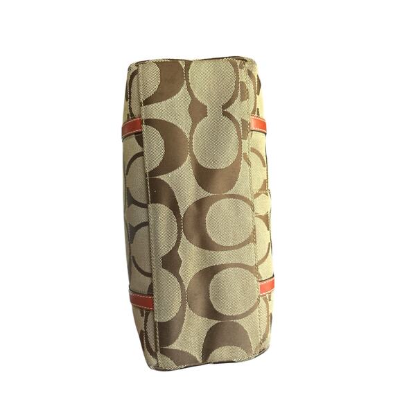 Coach Signature Tote Orange and Tan - Picture 5 of 8